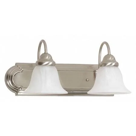 NuVo NuVo Ballerina 2 Light 18 in Vanity Alabaster Glass Bell Shades — product photo