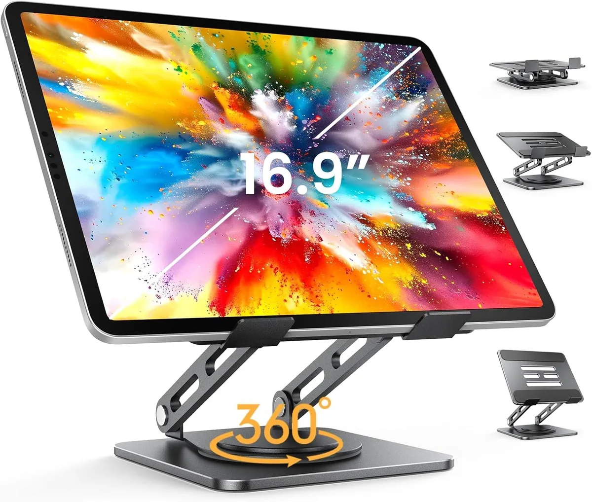 MCHOSE MCHOSE Adjustable Tablet Stand 360° Rotating Heavy-Duty Base Black 4.0-16.9 — product photo