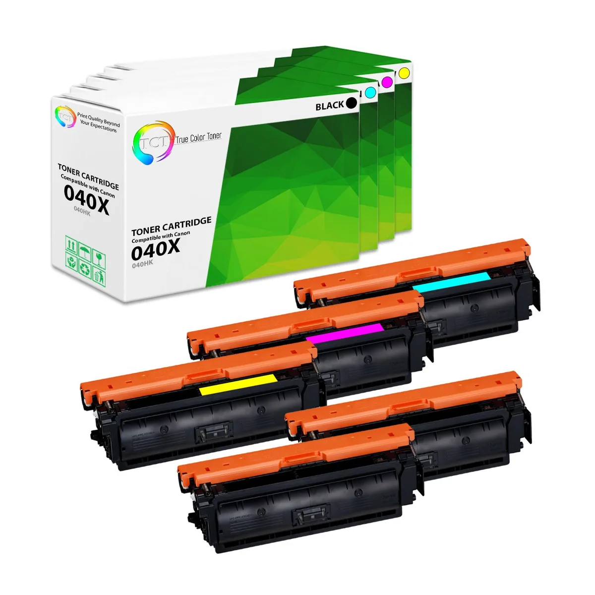 True Color Toner True Color Toner 040X 5-Pack Toner Cartridge 4 Colors High Yield 12500/10000 Pages — product photo