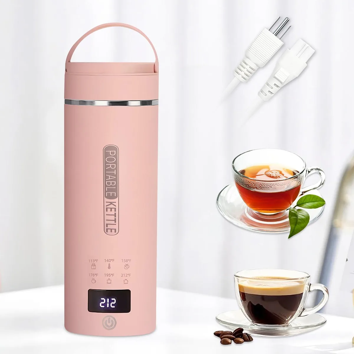  Electric Kettle Pink 450ml 304 Stainless Steel — product photo