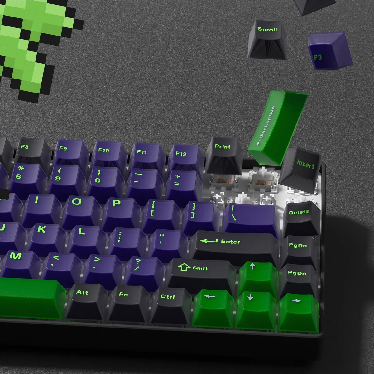 Womier Womier PBT Jelly Keycaps Purple 127 Keys Cherry Profile — product photo