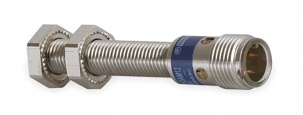 Cylindrical inductive proximity sensor, stainless steel body, M12 connector