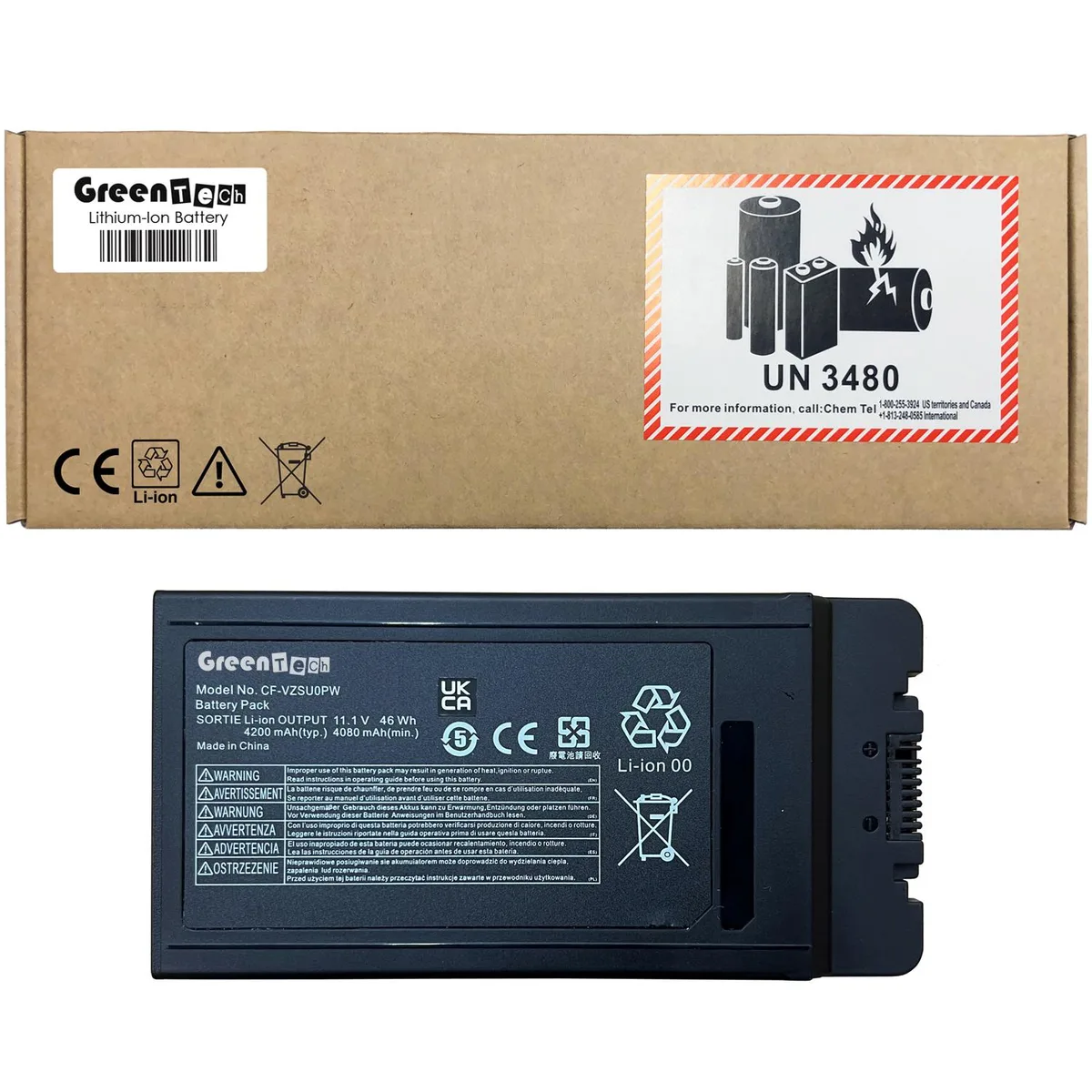 GreenTechLLC GreenTechLLC CF-VZSU0PW laptop battery 11.1V 46WHR 4200mAh Panasonic Toughbook 54 — product photo