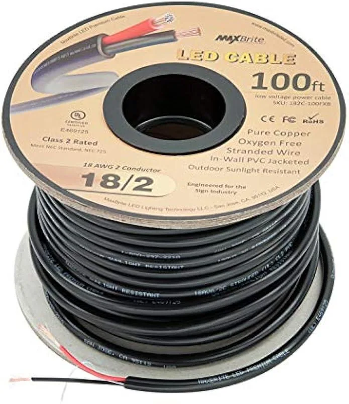 TAURKENAM TAURKENAM 100 ft 18AWG 2 Conductor LED Cable power adapter — product photo