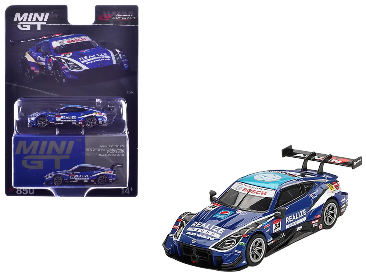 Mini GT Mini GT Nissan Z GT500 #24 Kondo Racing Realize Group Super GT 2023 1/64 hobby collectible — product photo