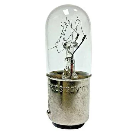 Ten clear glass incandescent bulbs in a pack