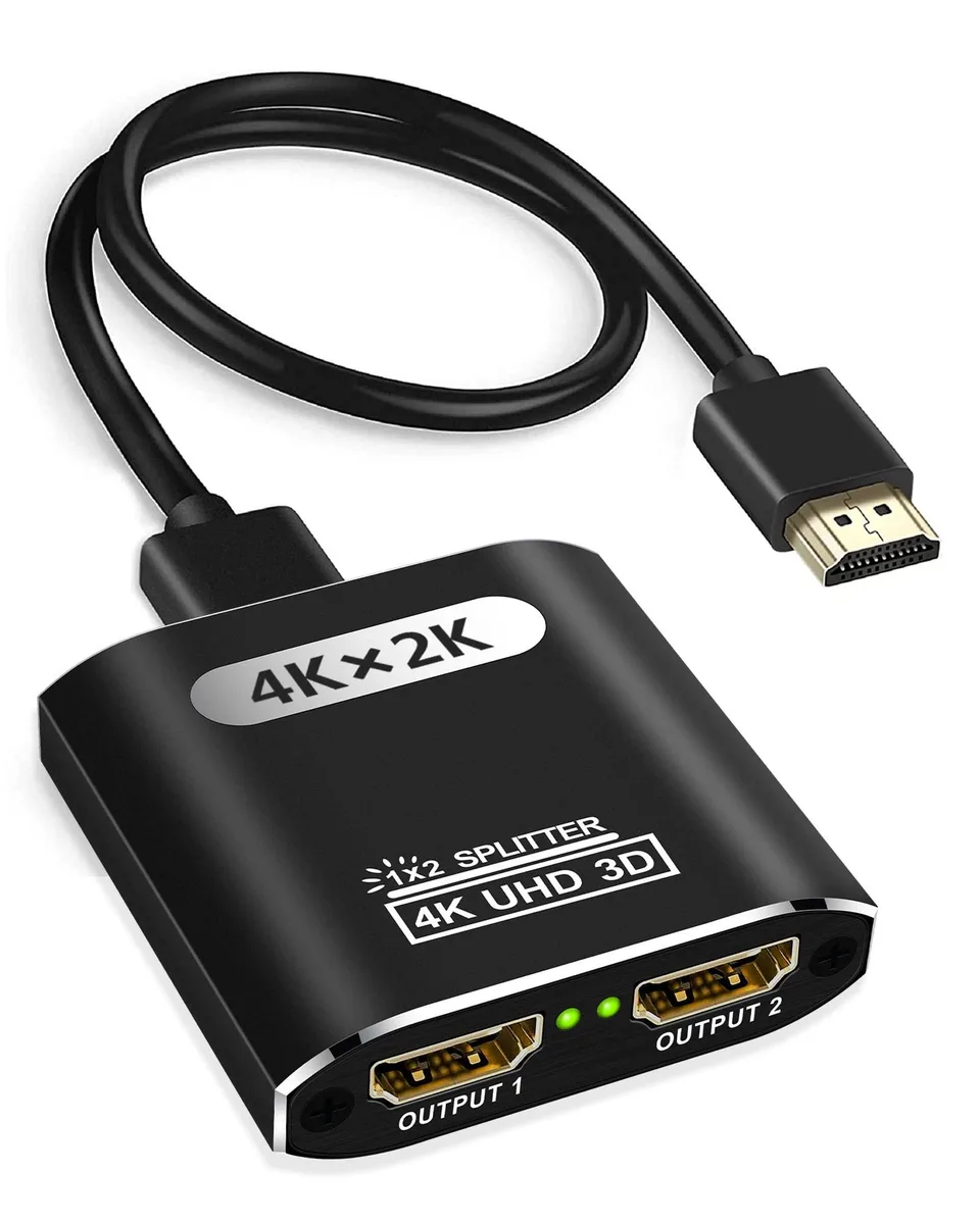 KEHIPI KEHIPI HS-306-1 HDMI Splitter 1x2 4K 30Hz with 1.96ft Cable — product photo