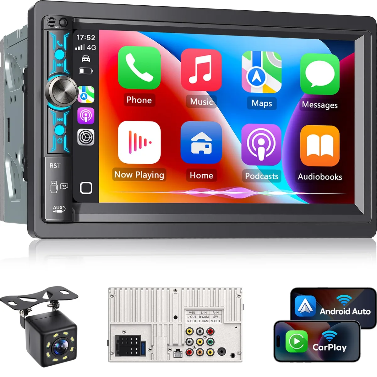  BOSS AUDIO 7" Double Din Car Stereo 240W Wireless CarPlay Android Auto 4.1ch DSP — product photo