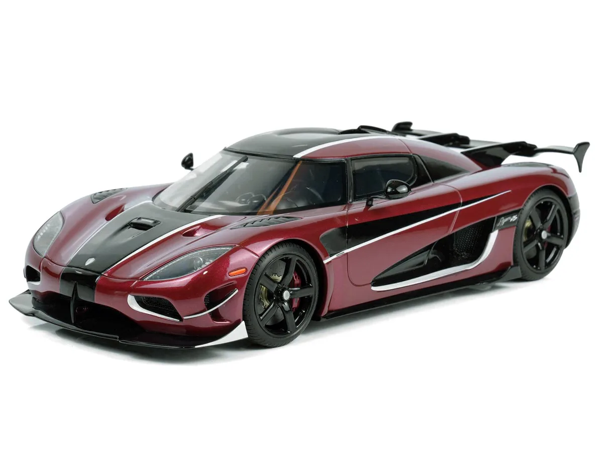 GT Spirit GT Spirit 2017 Koenigsegg Agera RS Deep Red Metallic Black Stripes 1/18 hobby collectible — product photo