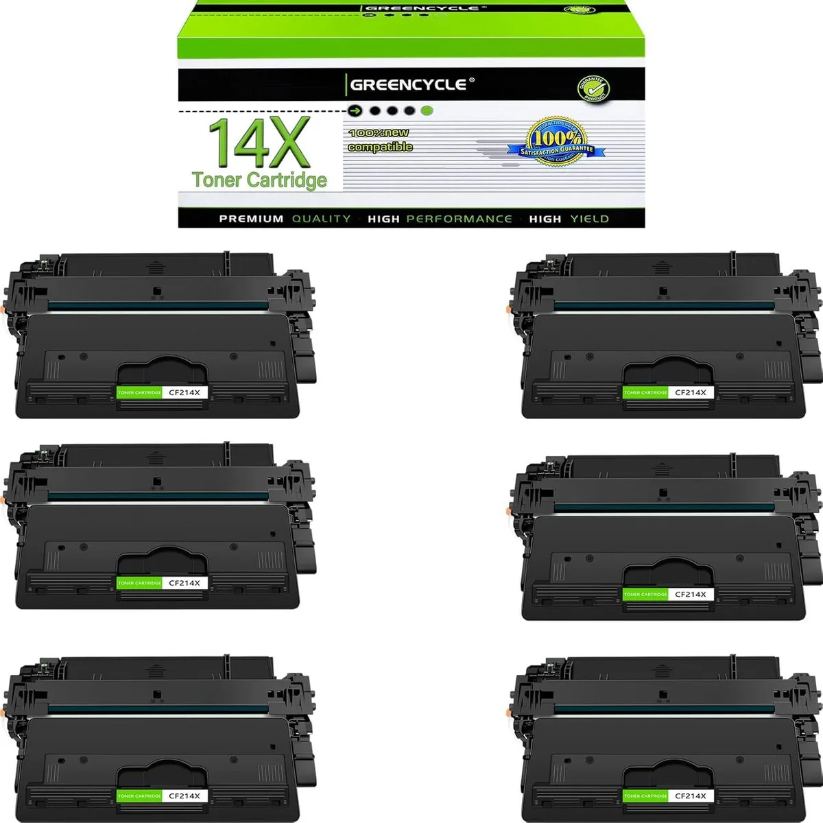 GREENCYCLE GREENCYCLE 14X Black Toner Cartridge 6 Pack 10000 Pages — product photo