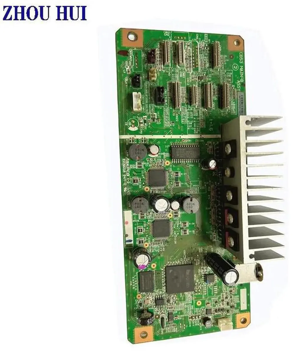 Green rectangular circuit board with components and connectors for Epson 1390 printer
