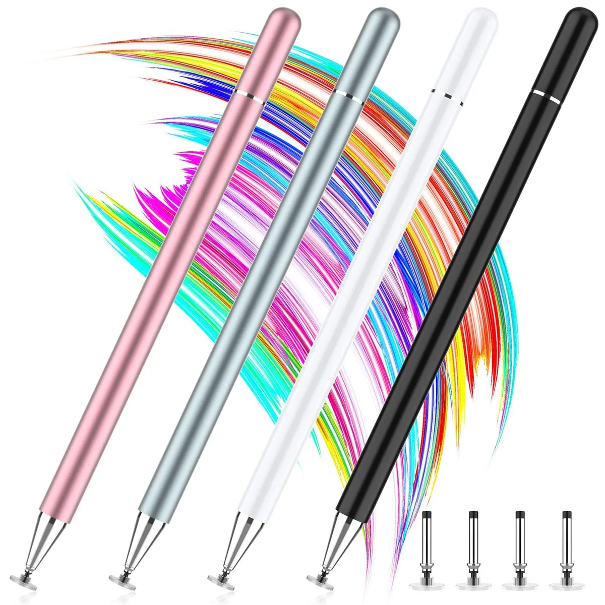  CFDXK 4 Pack Disc Stylus Pens Black White Grey Rosegold — product photo