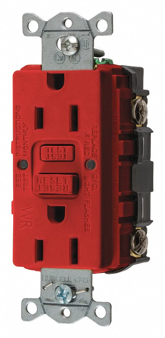 Hubbell Incorporated Hubbell Incorporated GFWRST15R 15A 125V Red Straight Blade Plug — product photo