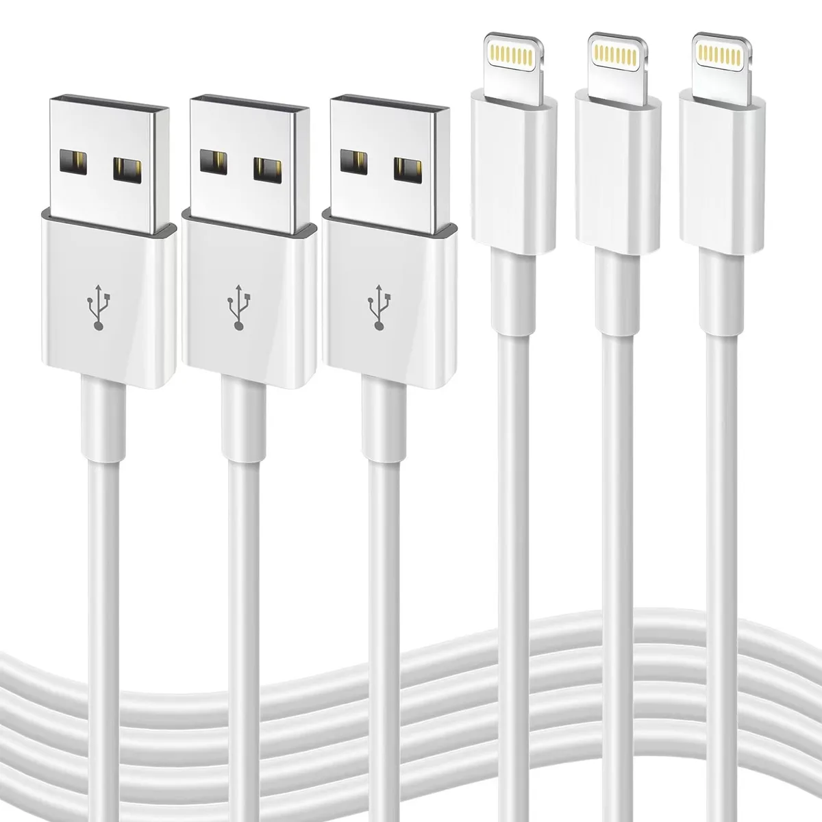No Sew No Sew ZWF0018 3-pack 3 ft USB-A to Lightning phone cable — product photo