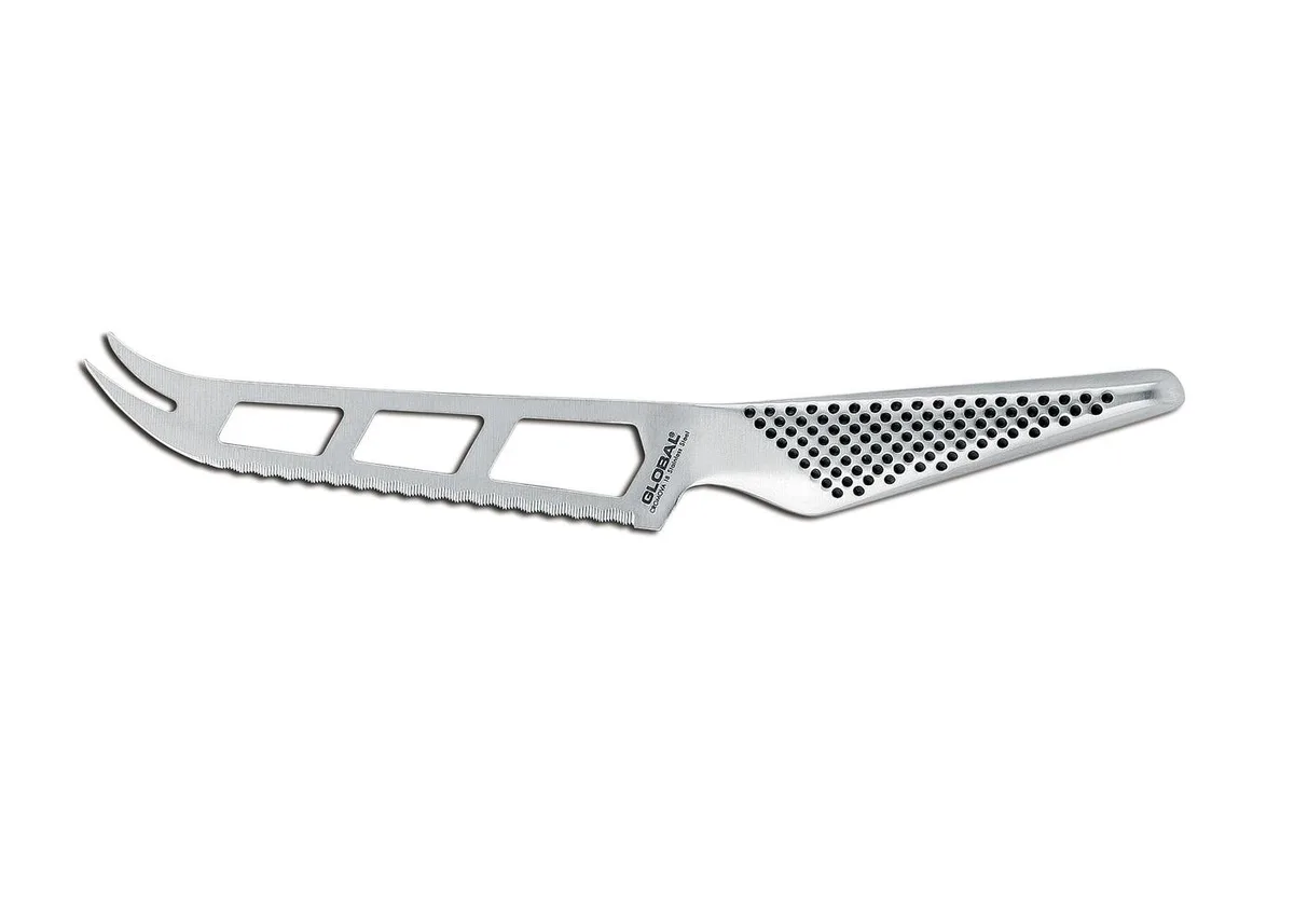 Stainless steel cheese knife, hollow sand-filled handle, 5-1/2 inch blade