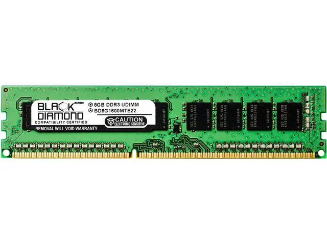 Black Diamond Memory Black Diamond Memory BD8G1600MTE22 8GB 2Rx8 DDR3 1600 ECC Unbuffered server RAM — product photo