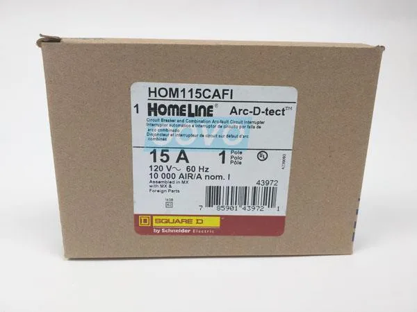 SQUARE D SQUARE D HOM115CAFI Arc Circuit Breaker 15A 1 Pole — product photo