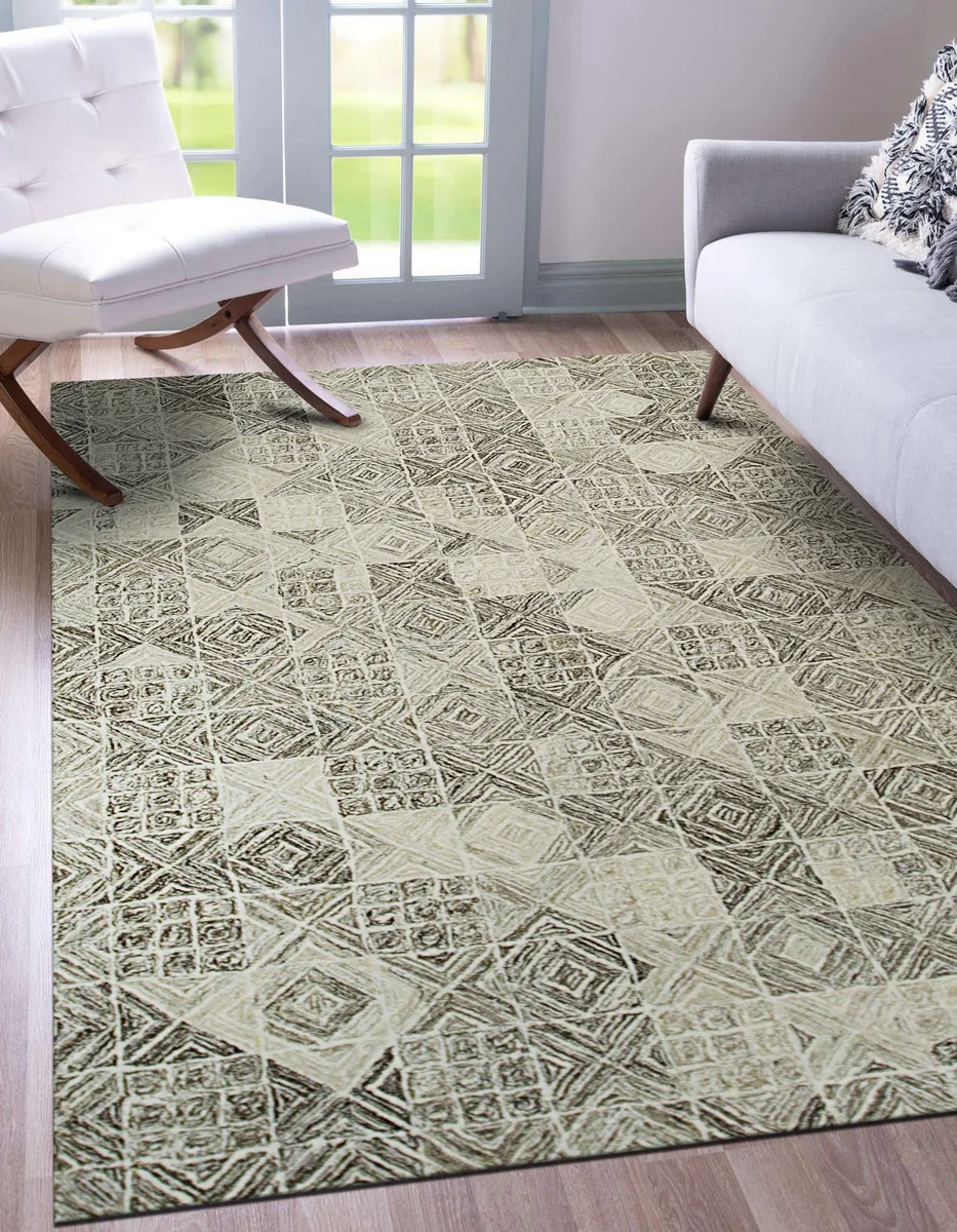 EORC EORC Hand-Tufted Wool Area Rug Gray 6' x 6' Round — product photo