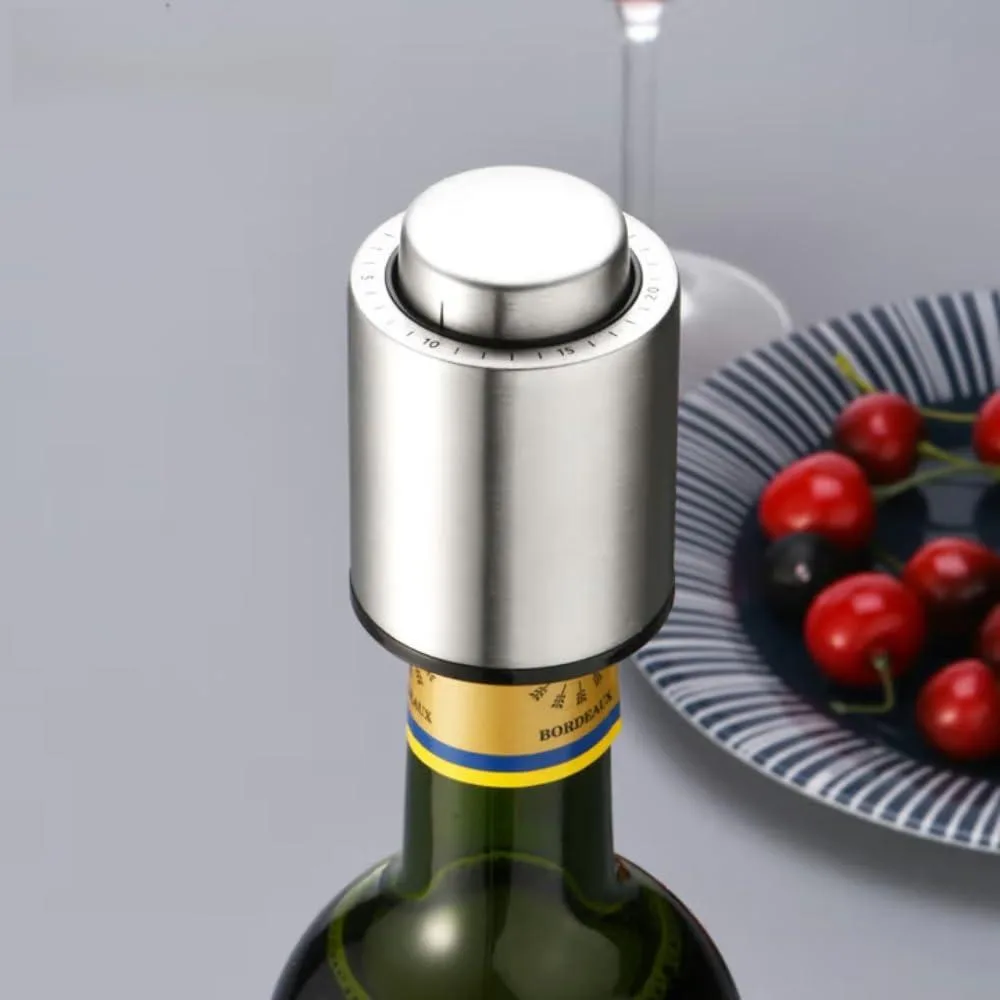  Stainless Steel Vacuum Wine Stopper with Time Scale — product photo