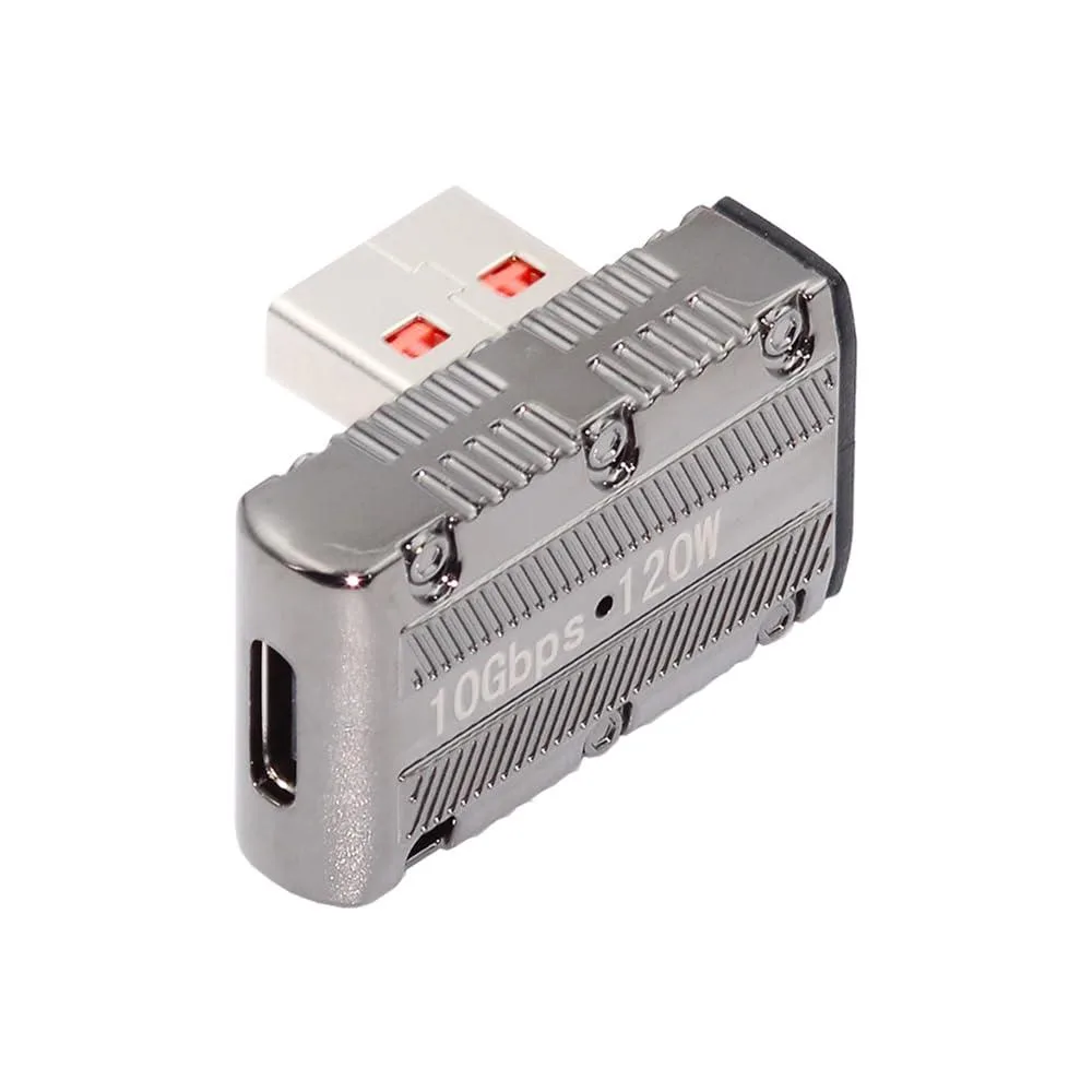 Fervit Fervit USB-C 3.1 Female to USB 3.0 Male 90° 10Gbps 120W Power Adapter Mecha Cyberpunk — product photo