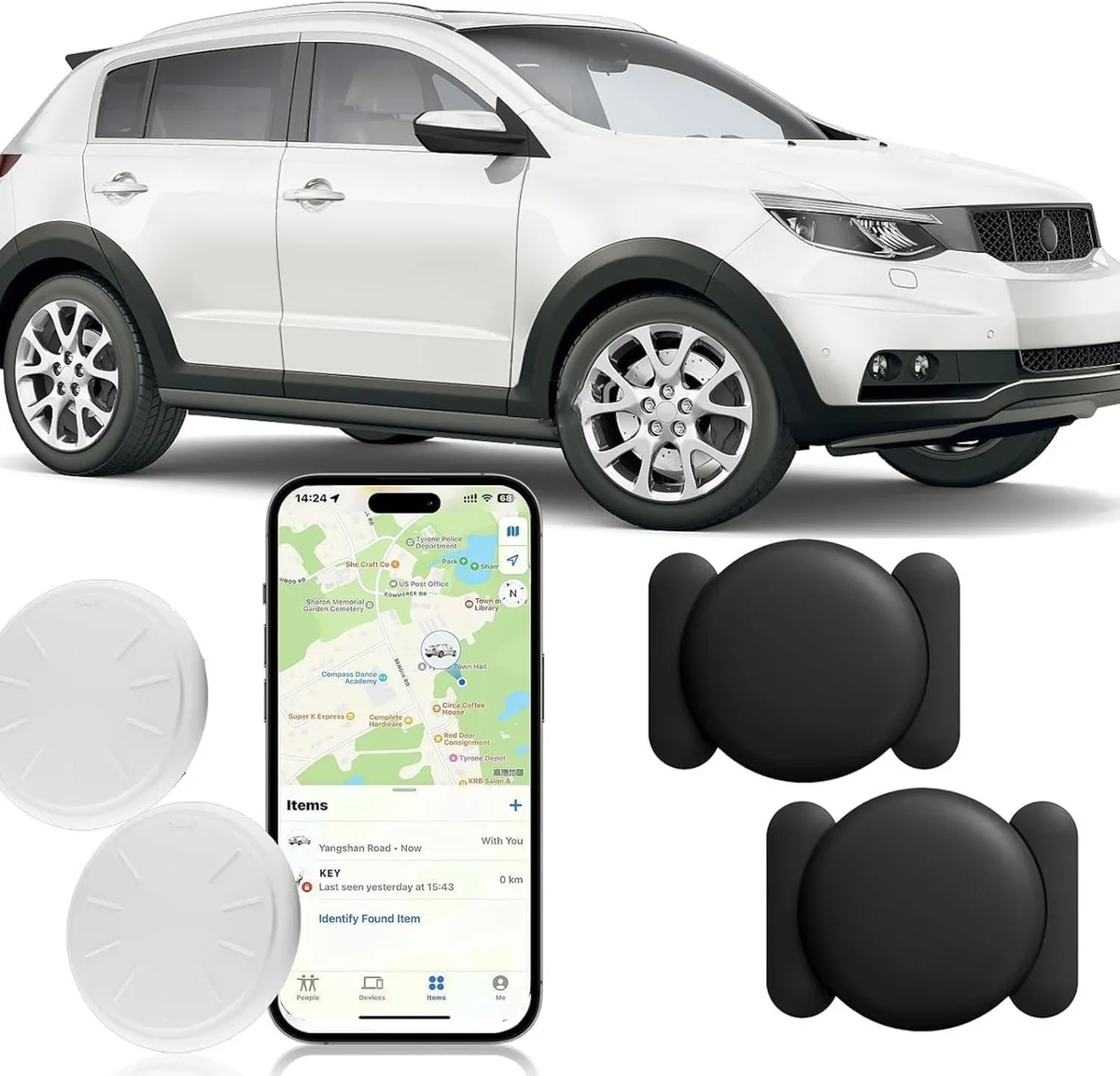 Werleo Werleo 2PCS Car Tracker Magnetic Waterproof Case Apple Find My iOS Only car electronics accessory — product photo