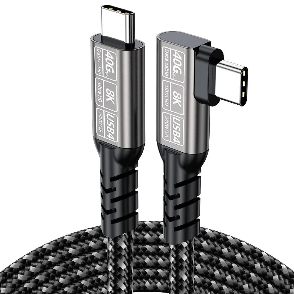 HANNORD HANNORD USB4.0 Thunderbolt 4 Cable USB-C to USB-C 40Gbps 240W 8K@60Hz 6.6ft Gray — product photo