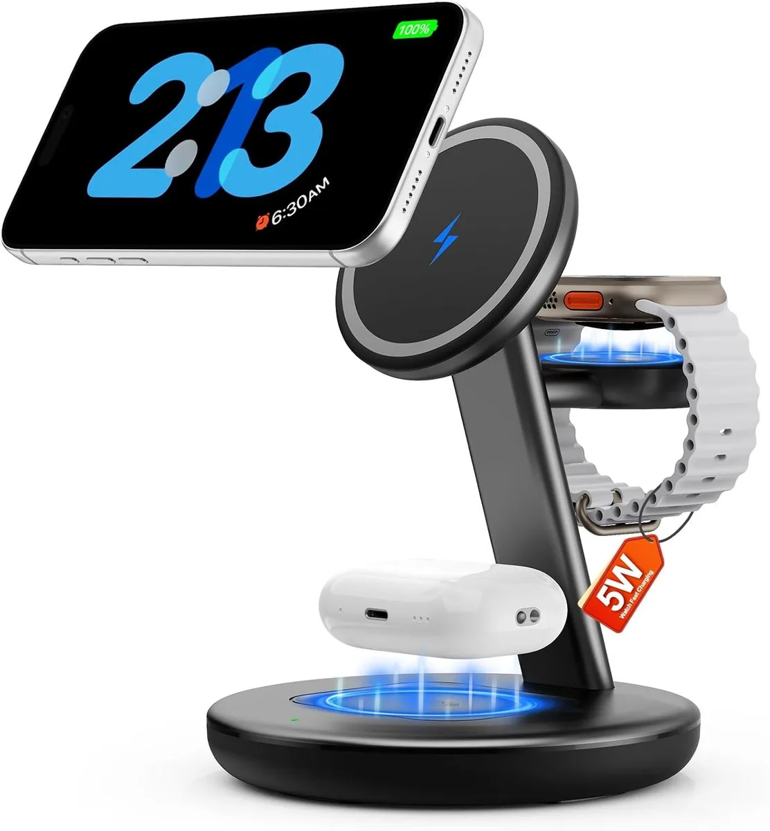 Luisport Luisport 3-in-1 Wireless Charger 15W iPhone 12-17 Watch 5W — product photo