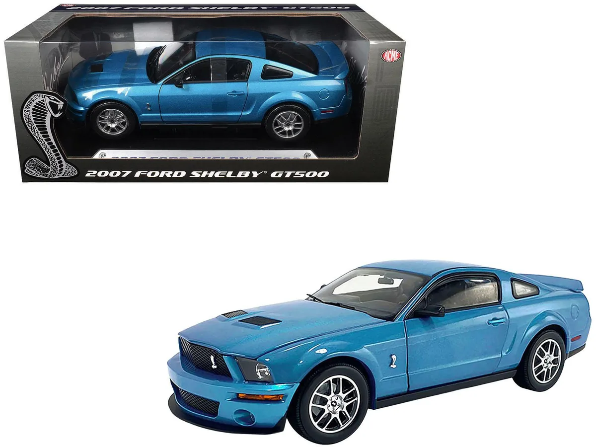 ACME ACME 2007 Ford Shelby GT500 Windveil Blue Metallic 1/18 Diecast hobby collectible — product photo