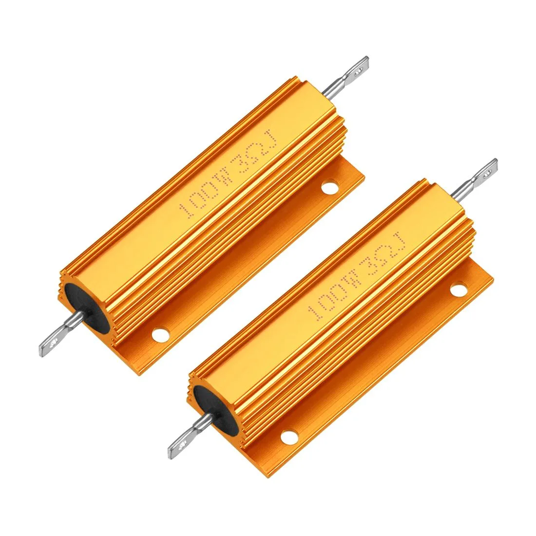 Unique-Bargains Unique-Bargains Aluminum Case Resistor 100W 3 Ohm Yellow 2Pcs — product photo