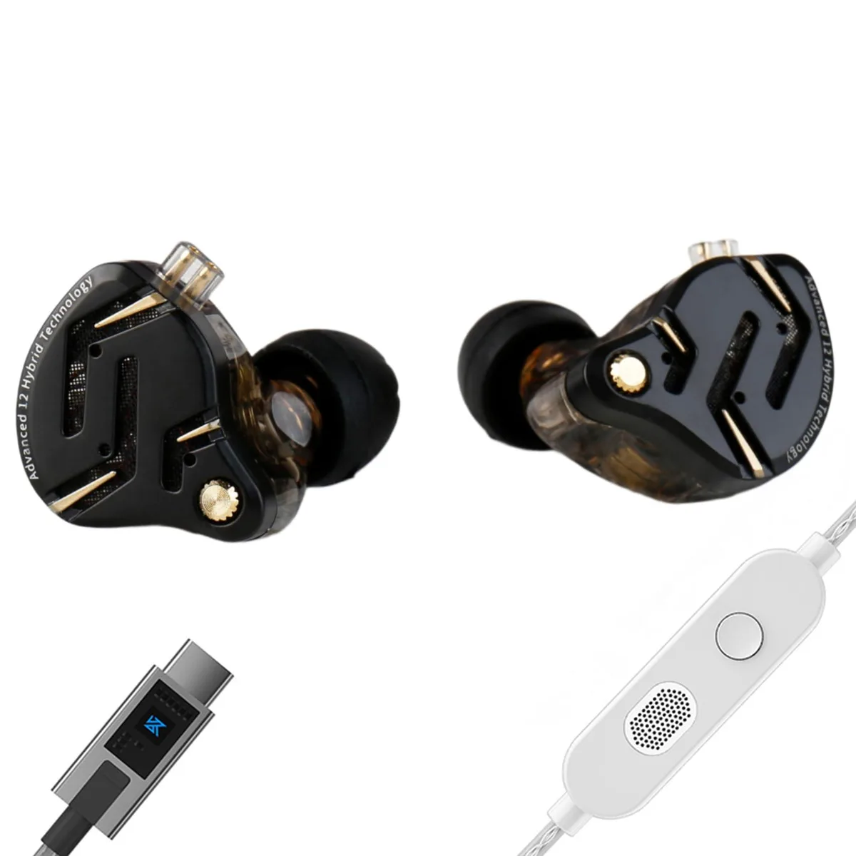 KZ ZS12 Pro 2 USB-C IEM 5BA+1DD 6 Driver 35 ohm 109 dB Dark Olive — product photo