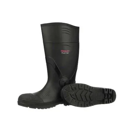 Black knee-high rubber boot with composite toe size 10
