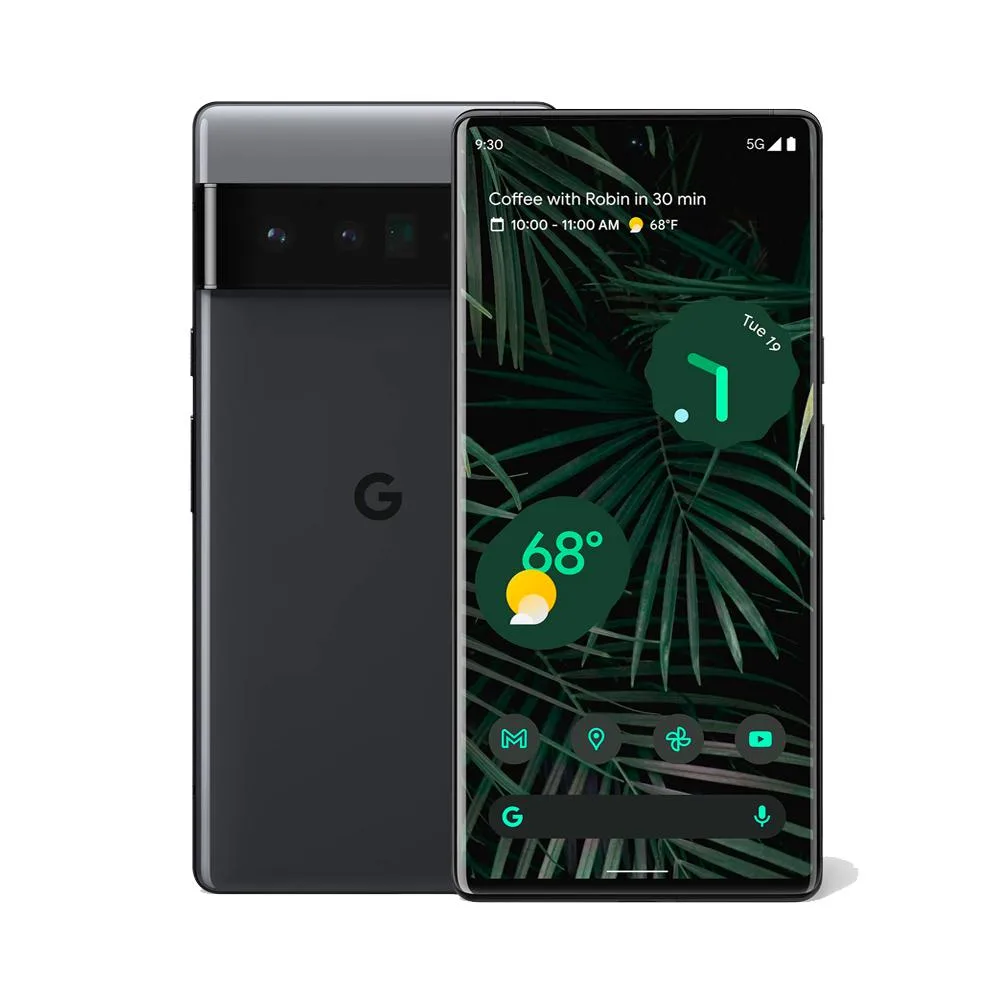 Google Google Pixel 6 Pro 5G 128GB 12GB RAM Stormy Black cell phones - unlocked — product photo