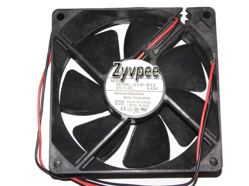 Zyvpee Zyvpee 3610KL-04W-B50 92mm 25mm 12V 0.43A 2-Pin Ball Bearing Case Fan — product photo