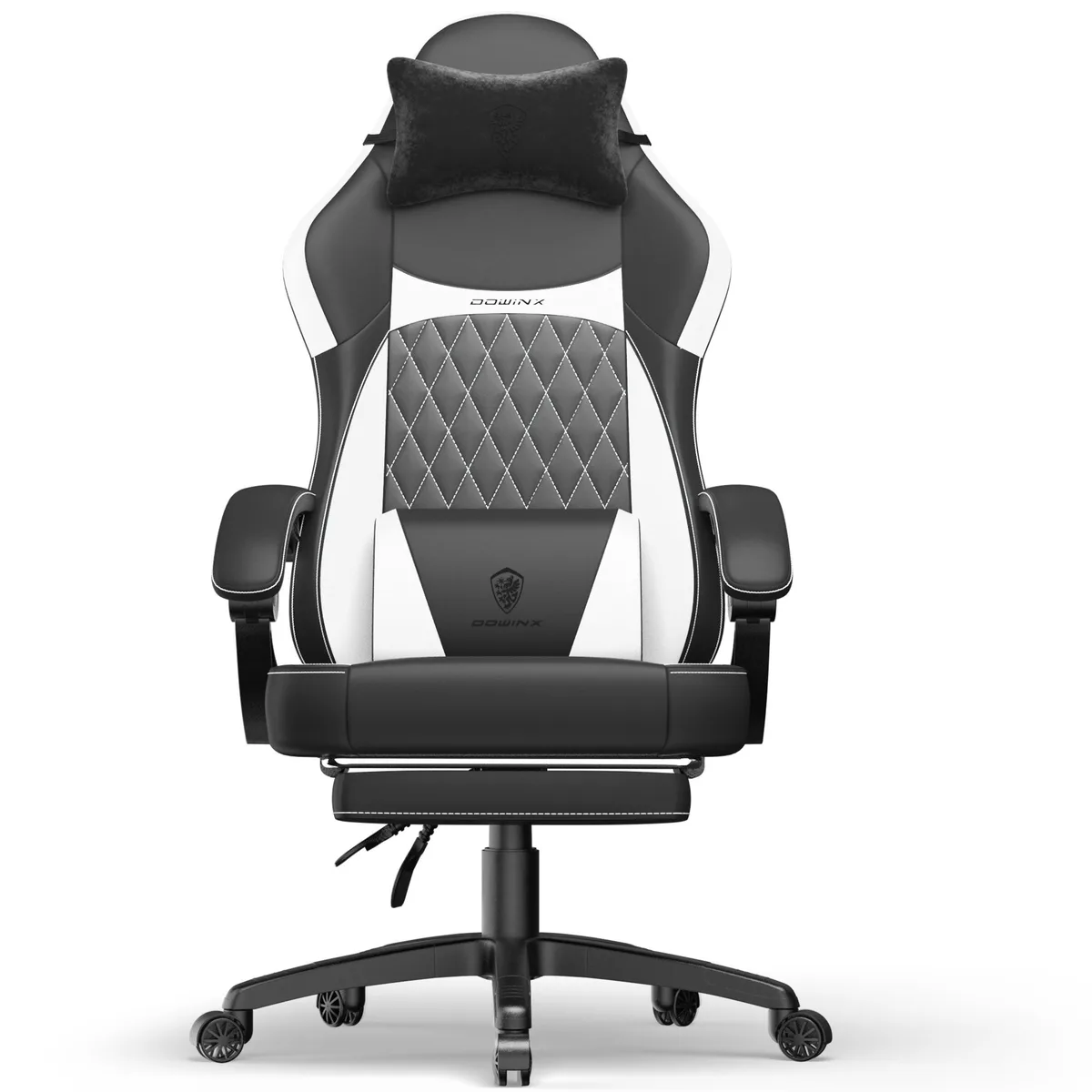 Dowinx Dowinx LS-6650A gaming chair, white black, 300 lb, 90-145° recline — product photo