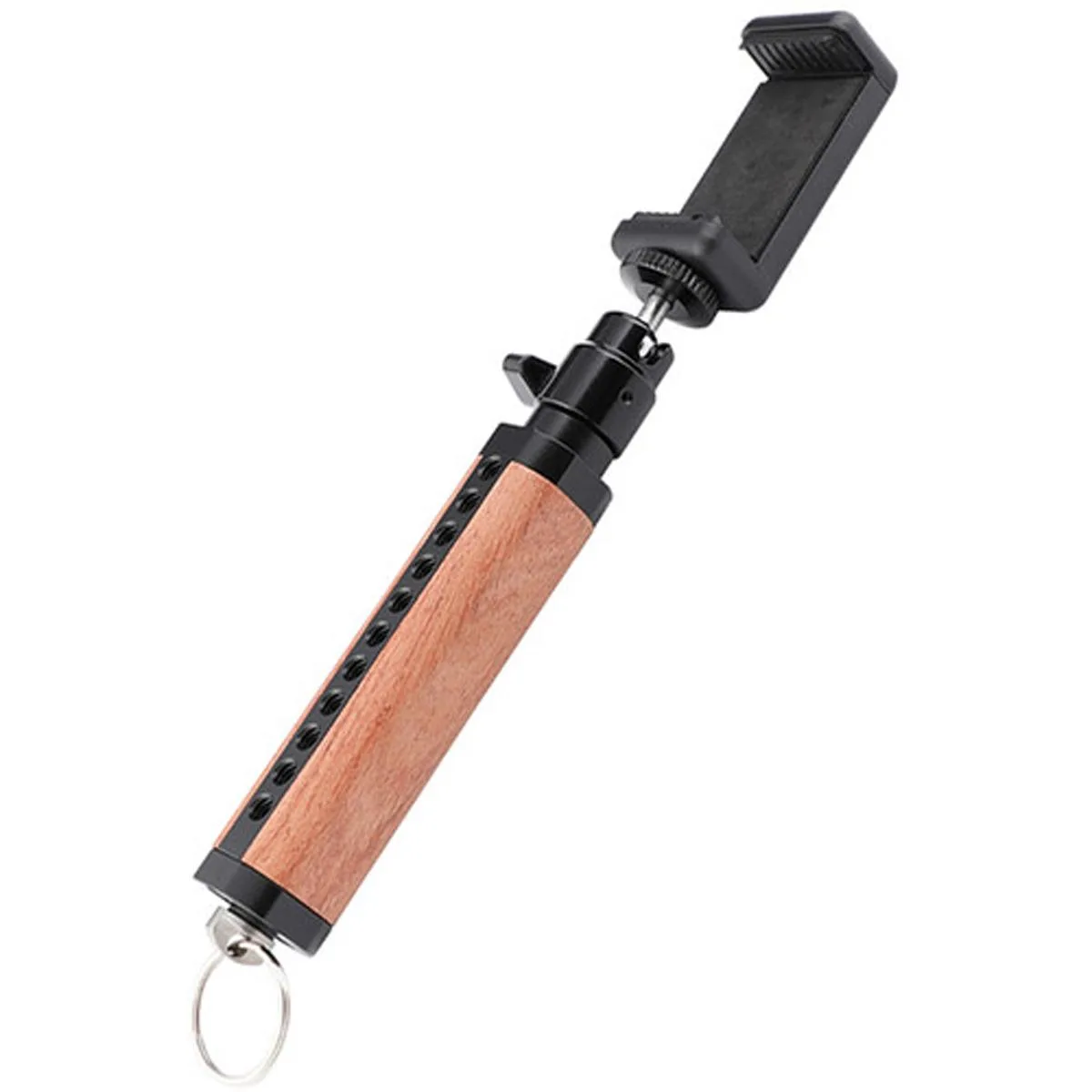 Camvate Camvate Wooden Handle Grip with Smartphone Clip &amp; Mini Ball Head Mount — product photo