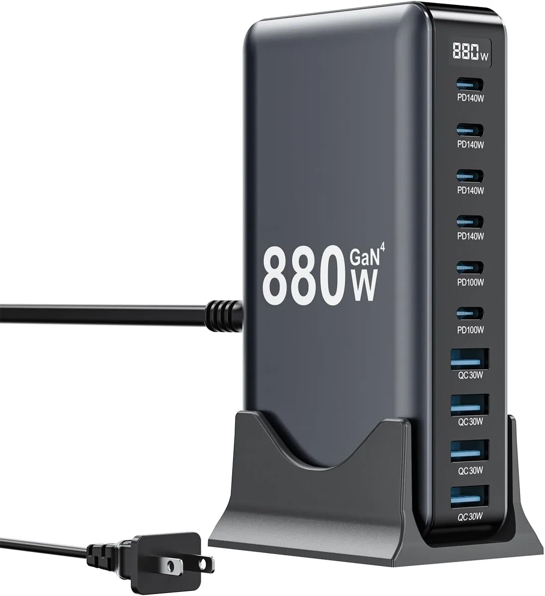 TIZOPO TIZOPO 880W 10-Port USB-C Charging Station GaN IV 140W Laptop Charger — product photo