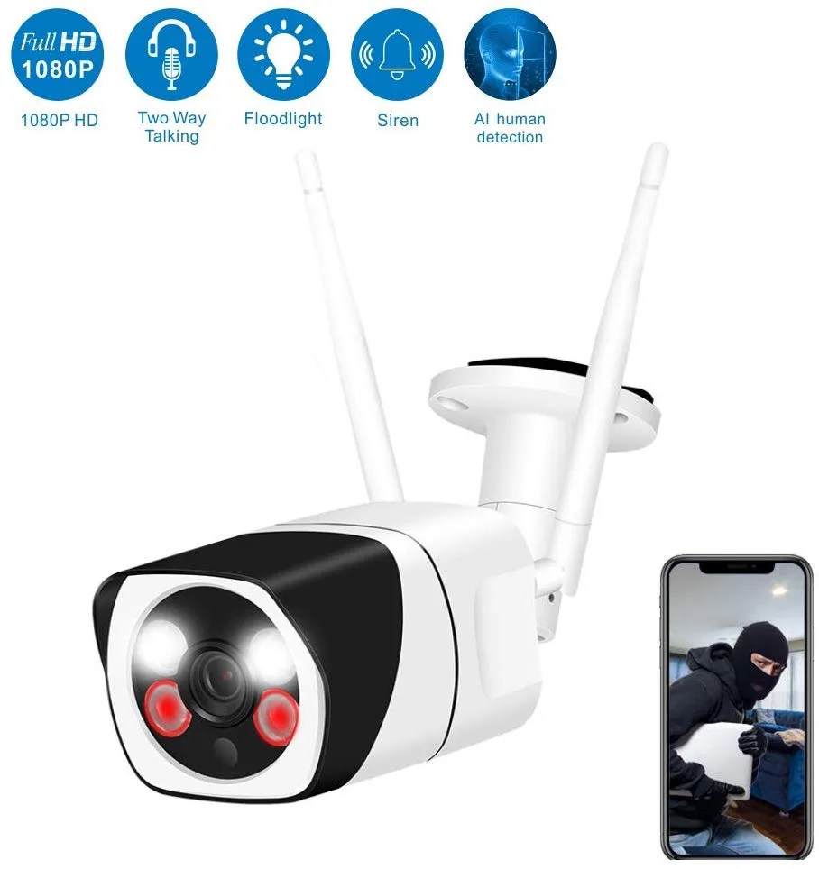 Werleo Werleo 1080P Floodlight Siren Camera White — product photo