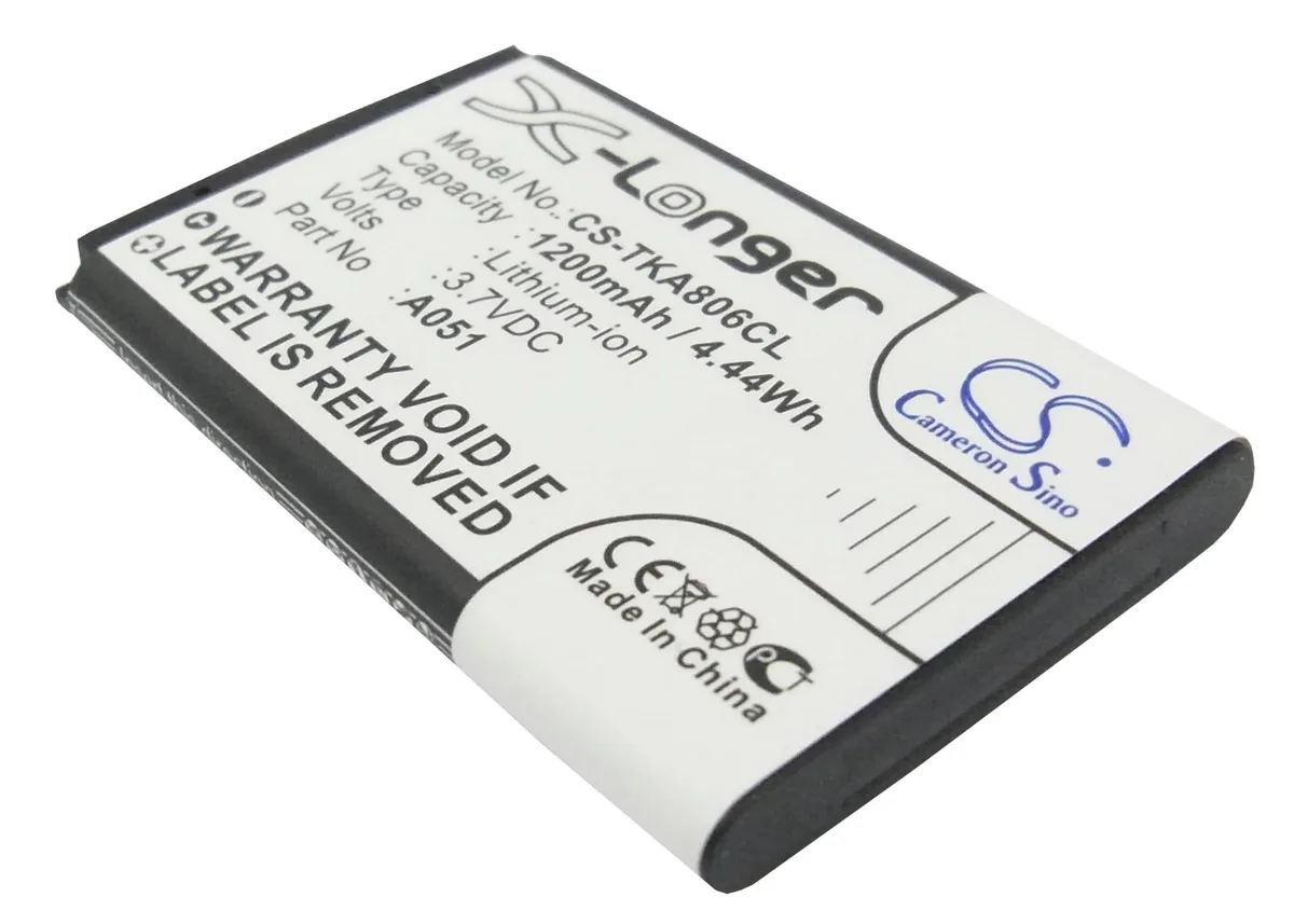Rectangular replacement battery pack labelled Cameron Sino for Sinus A806