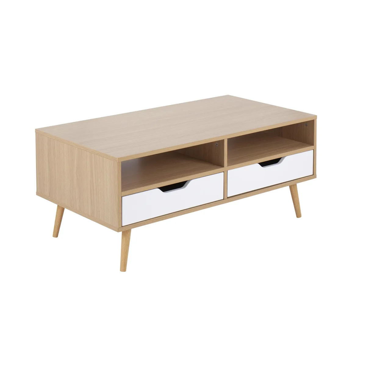 tuphen tuphen Astro Contemporary Coffee Table Natural White Wood Occasional Table — product photo