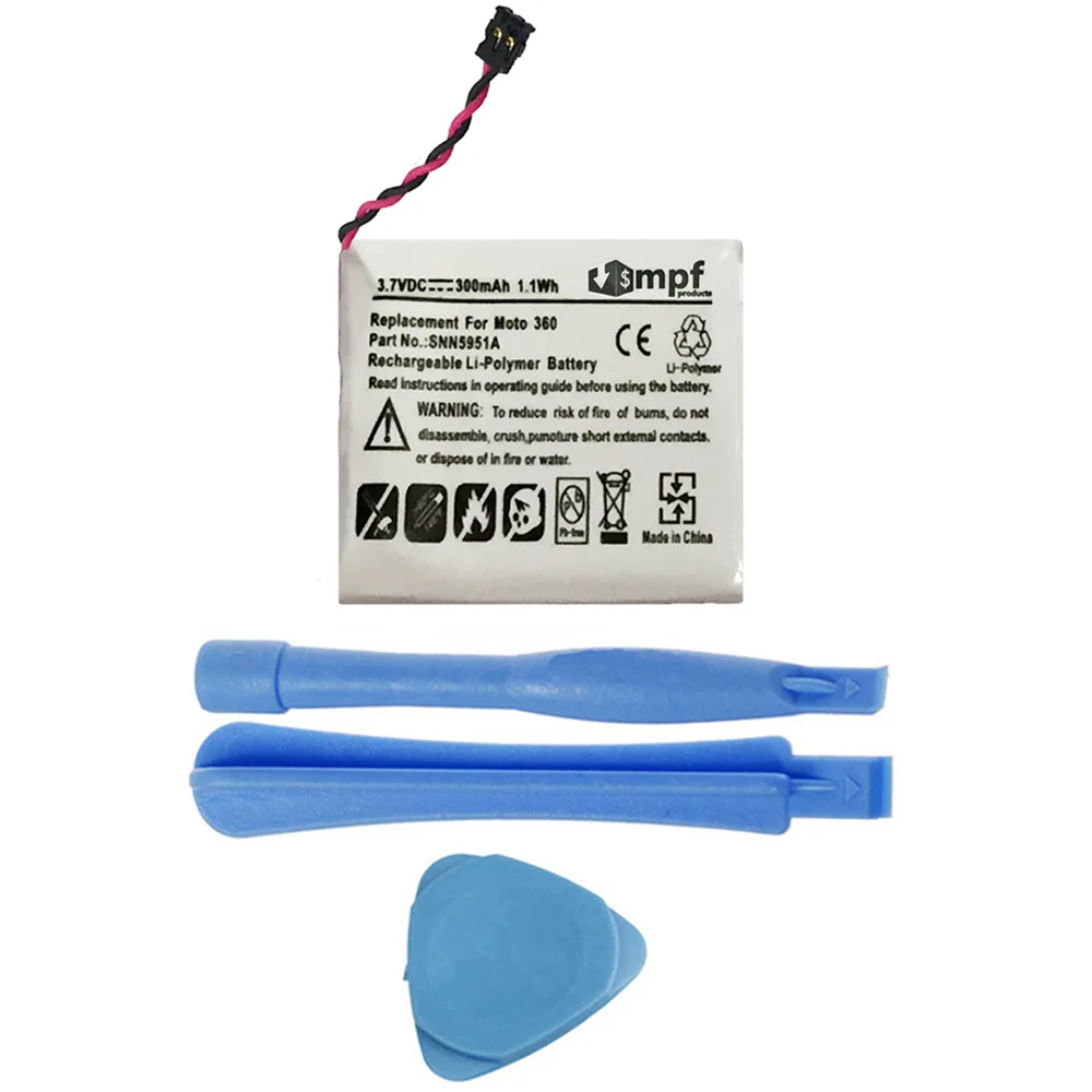 MPF Products MPF Products 300mAh SNN5951A WX30 Battery Replacement for Motorola Moto 360 2014 1st Gen wearable technology — product photo