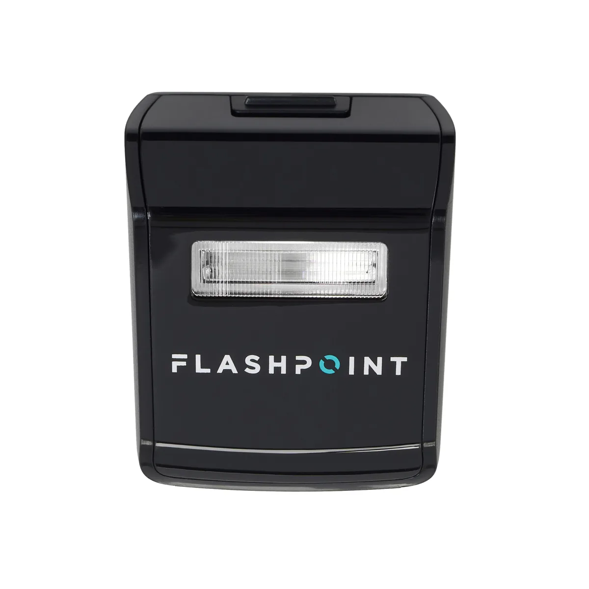 Compact rectangular flash unit with matte black finish and integrated mounting foot
