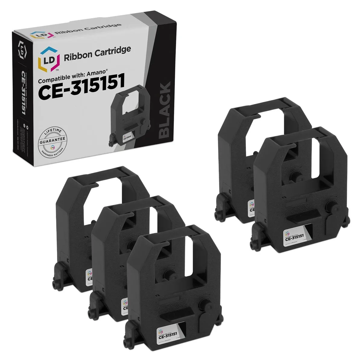 LD Products LD Products Compatible Ribbon Cartridge for Amano CE-315151 (Black, 5-Pack) — product photo