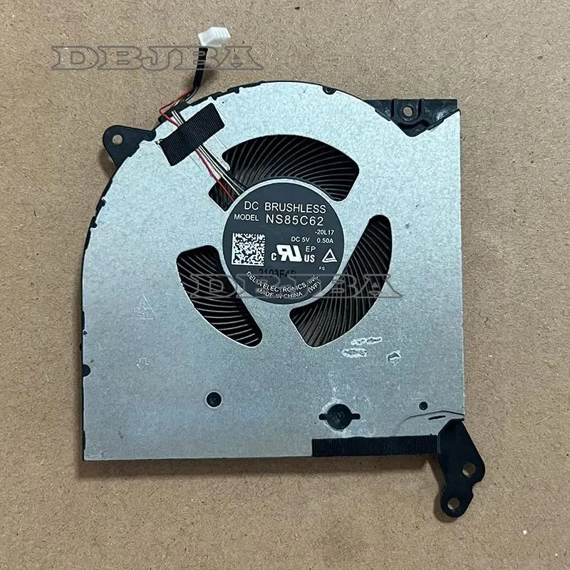 Small black rectangular laptop cooling fan with wire connector