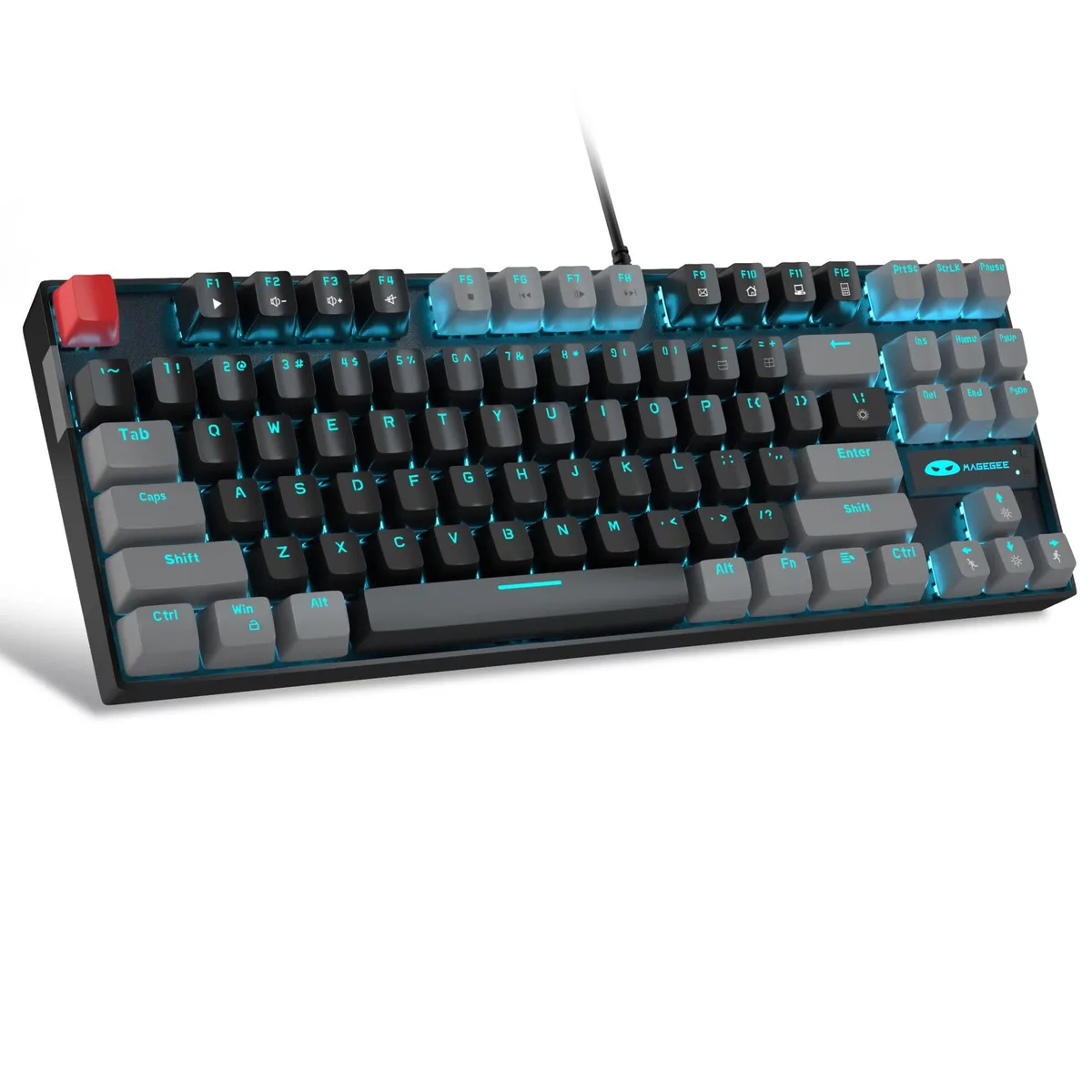 Redragon MK-Star 75% Mechanical Gaming Keyboard Red Switch Blue LED 87 Keys Black Grey — product photo