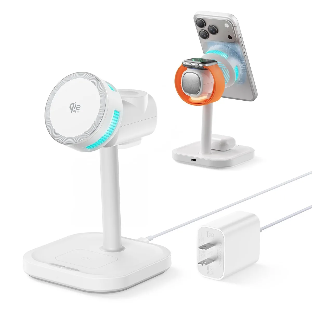  25W Qi2.2 4-in-1 Charging Station TEC Active Cooling Night Light — product photo