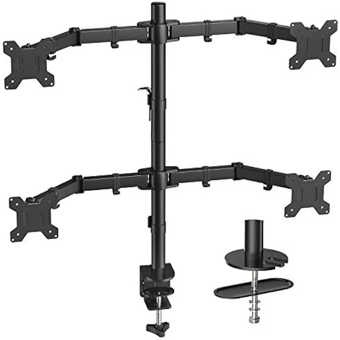 TAURKENAM TAURKENAM Quad Monitor Stand 4× 13-27" 22 lbs VESA 75/100 31.5" pole — product photo