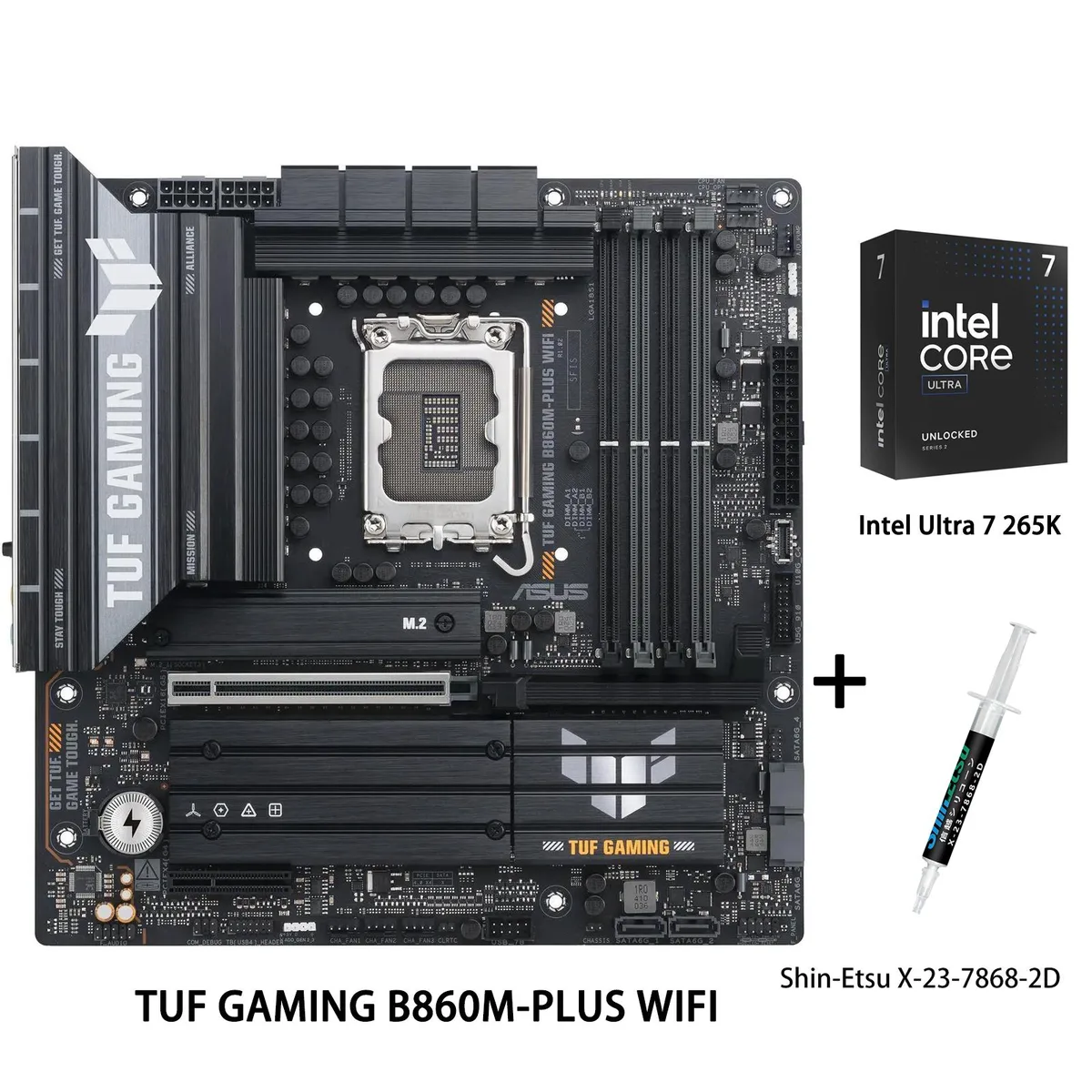 ASUS ASUS TUF GAMING B860M-PLUS WIFI Intel motherboard & Ultra 7 265K CPU combo — product photo