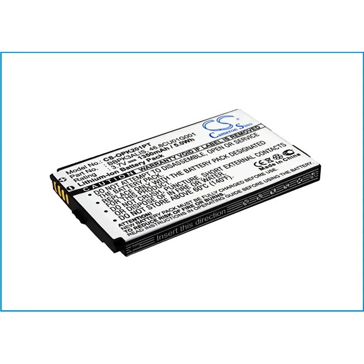 Cameron &amp; Co Cameron &amp; Co DS-CS-OPK201PT 3.7 V 1.35 Ah Li-ion battery for Optoma PK201 PK301 — product photo