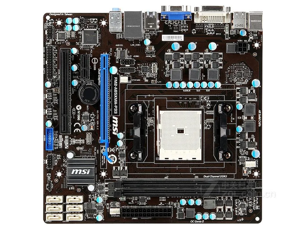 MSI MSI FM2-A85XMA-P33 AMD A85X Socket FM2 16GB DDR3 Micro ATX motherboard — product photo