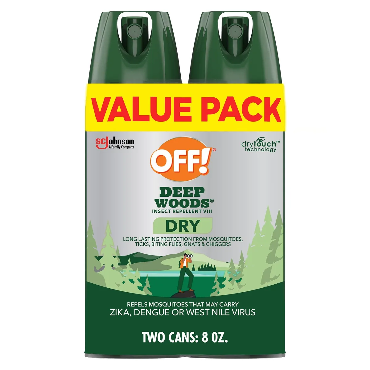 Two 4 oz aerosol cans with dry, non-greasy formula